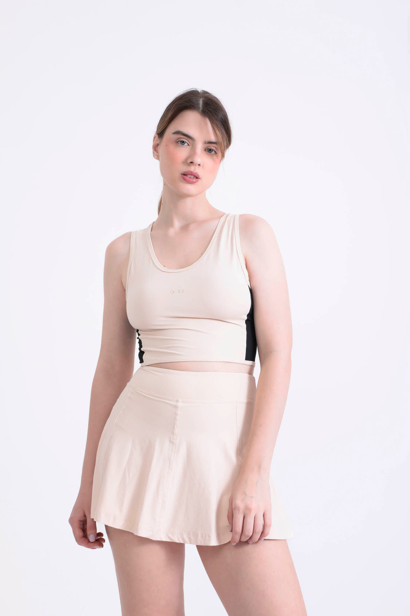 Saia Evasê Saia Triangulo Invertido Moletinho Conjunto Bermuda E